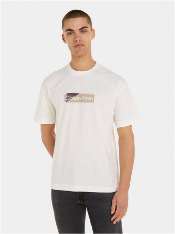 Calvin Klein T-Shirt Layered Gel Logo K10K111845 Bílá Regular Fit