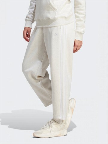 Adidas Teplákové kalhoty Essentials 3-Stripes Open Hem Fleece IM0248 Écru Loose Fit