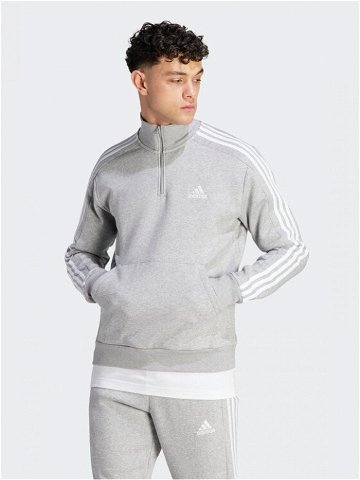 Adidas Mikina Essentials Fleece 3-Stripes IJ8905 Šedá Regular Fit