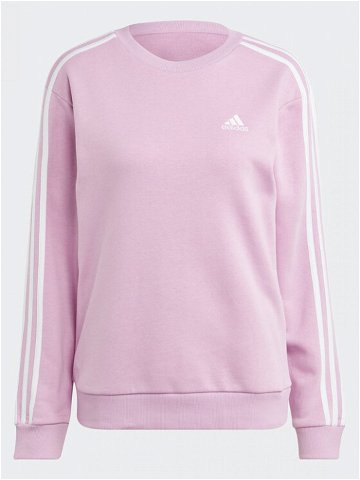 Adidas Mikina Essentials 3-Stripes IM0213 Růžová Regular Fit
