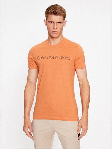 Calvin Klein Jeans T-Shirt J30J322344 Oranžová Slim Fit