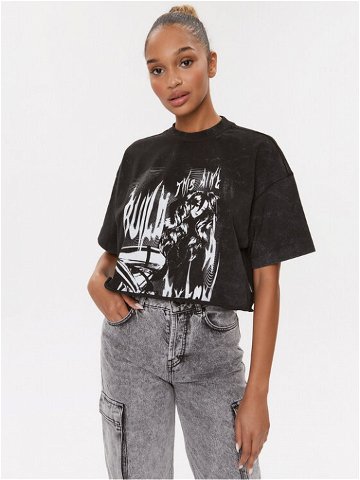 Hugo T-Shirt Cropped Bp 50508784 Šedá Relaxed Fit