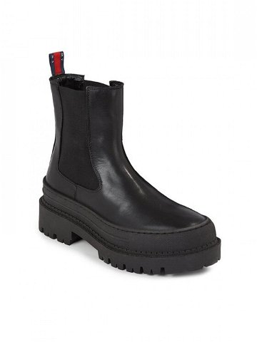 Tommy Jeans Kotníková obuv s elastickým prvkem Tjw Chelsea Foxing Boot EN0EN02289 Černá