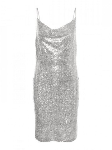 Vero Moda Koktejlové šaty 10295675 Stříbrná Regular Fit