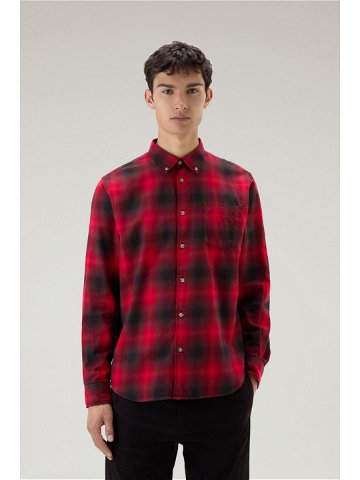 Košile woolrich light flannel shirt červená xxxl