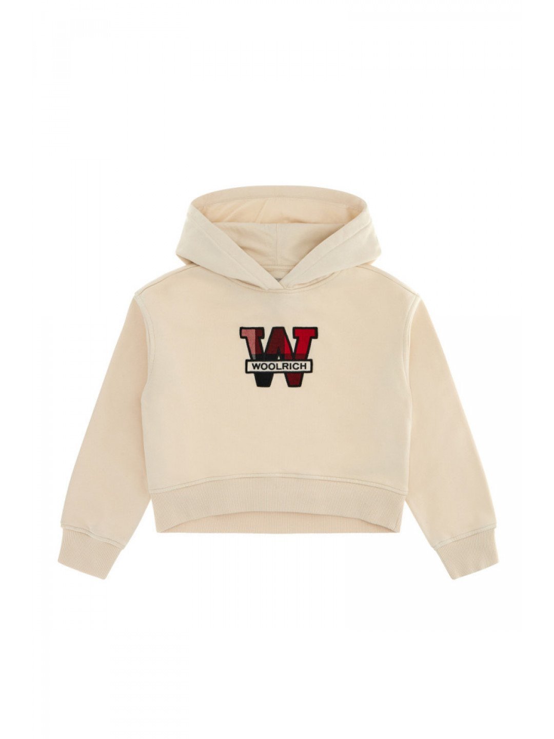 Mikina woolrich cotton fleece logo hoodie bílá 12