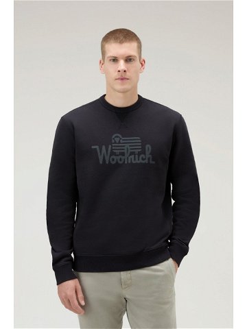 Mikina woolrich organic cotton sweatshirt černá xxxl