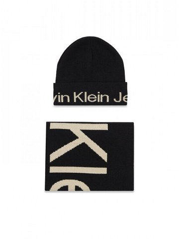 Calvin Klein Jeans Sada čepice a šál Gifting Mono Beanie Scarf K60K611421 Černá