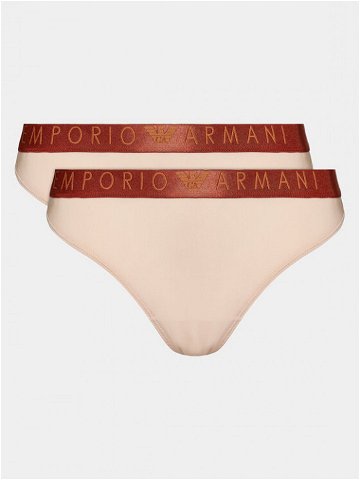 Emporio Armani Underwear Sada 2 kusů kalhotek 163337 3F235 03050 Béžová