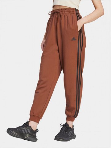Adidas Teplákové kalhoty Essentials 3-Stripes IL3451 Hnědá Loose Fit
