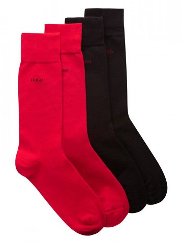 Hugo Sada 2 párů pánských vysokých ponožek 2P Rs Uni Cc 50448250 Černá