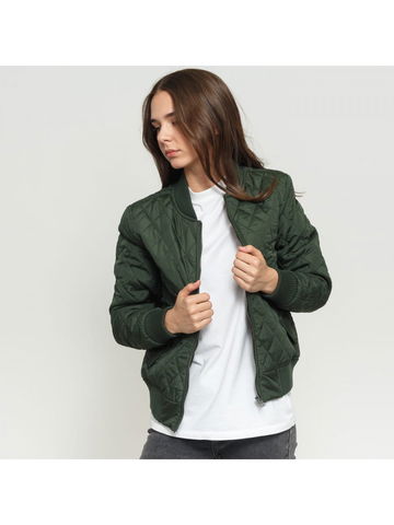 Urban Classics Ladies Diamond Quilt Nylon Jacket Olive