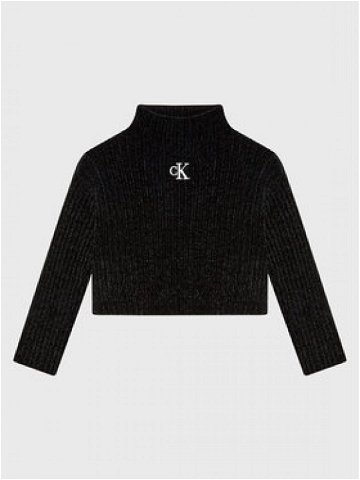 Calvin Klein Jeans Svetr Chenille Monogram IG0IG01706 Černá Relaxed Fit