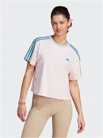 Adidas T-Shirt Essentials 3-Stripes IM0364 Růžová Loose Fit