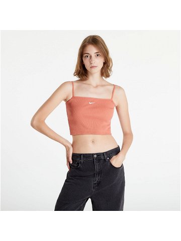 Nike NSW Essential Ribbed Crop Top Madder Root White