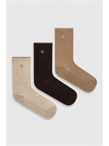 Ponožky Lauren Ralph Lauren dámské béžová barva 454825133003