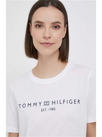 Bavlněné tričko Tommy Hilfiger bílá barva WW0WW40276