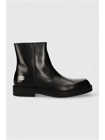 Kožené boty Karl Lagerfeld KRAFTMAN pánské černá barva KL11440