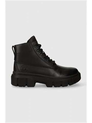 Kožené workery Timberland Greyfield Leather Boot dámské černá barva na plochém podpatku TB0A5ZDR0011