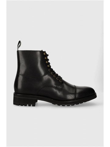 Kožené boty Polo Ralph Lauren Bryson Boot pánské černá barva 812754384003