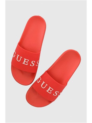 Pantofle Guess SLIDES pánské červená barva F3GZ05 BB00F