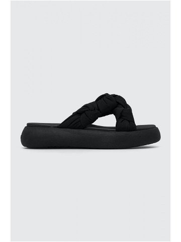 Pantofle Toms Alpargata Mallow Crossover dámské černá barva na platformě 10019725