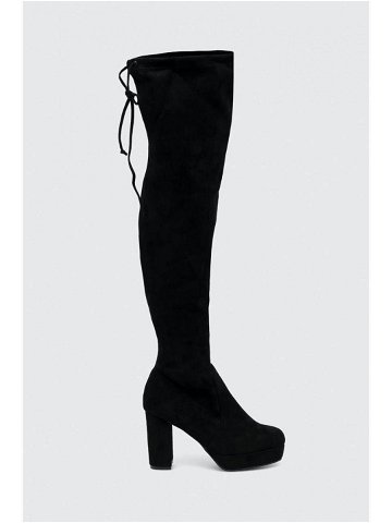 Semišové boty Answear Lab dámské černá barva na podpatku