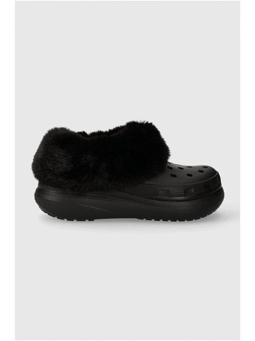 Pantofle Crocs Furever Crush dámské černá barva 208446