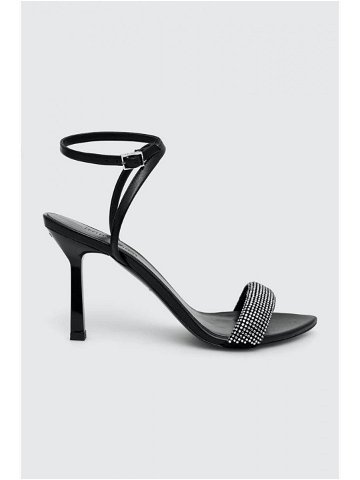 Kožené sandály HUGO Katniss Sandal 90 černá barva 50504516