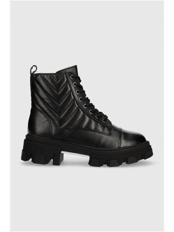 Kožené kotníkové boty Aldo Montrose dámské černá barva na plochém podpatku zateplené 13672201 MONTROSE
