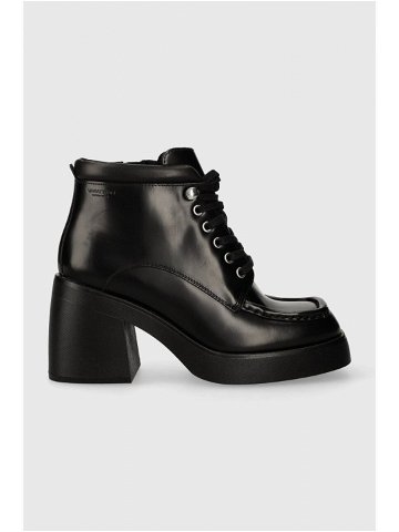 Kožené kotníkové boty Vagabond Shoemakers BROOKE dámské černá barva na podpatku 5644 004 20