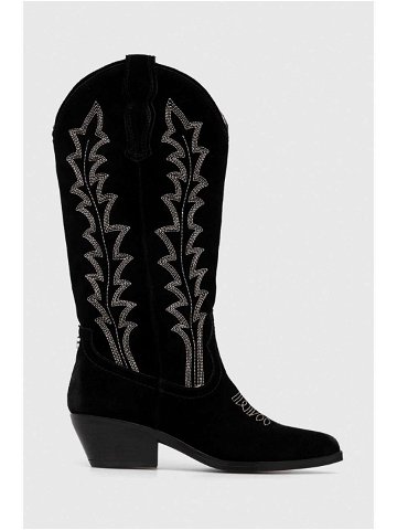 Westernové boty Steve Madden Wildcard dámské černá barva na podpatku SM11002715