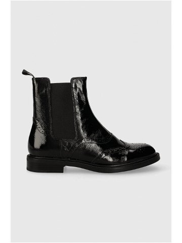 Kožené kotníkové boty Vagabond Shoemakers AMINA dámské černá barva na plochém podpatku 5603 160 20