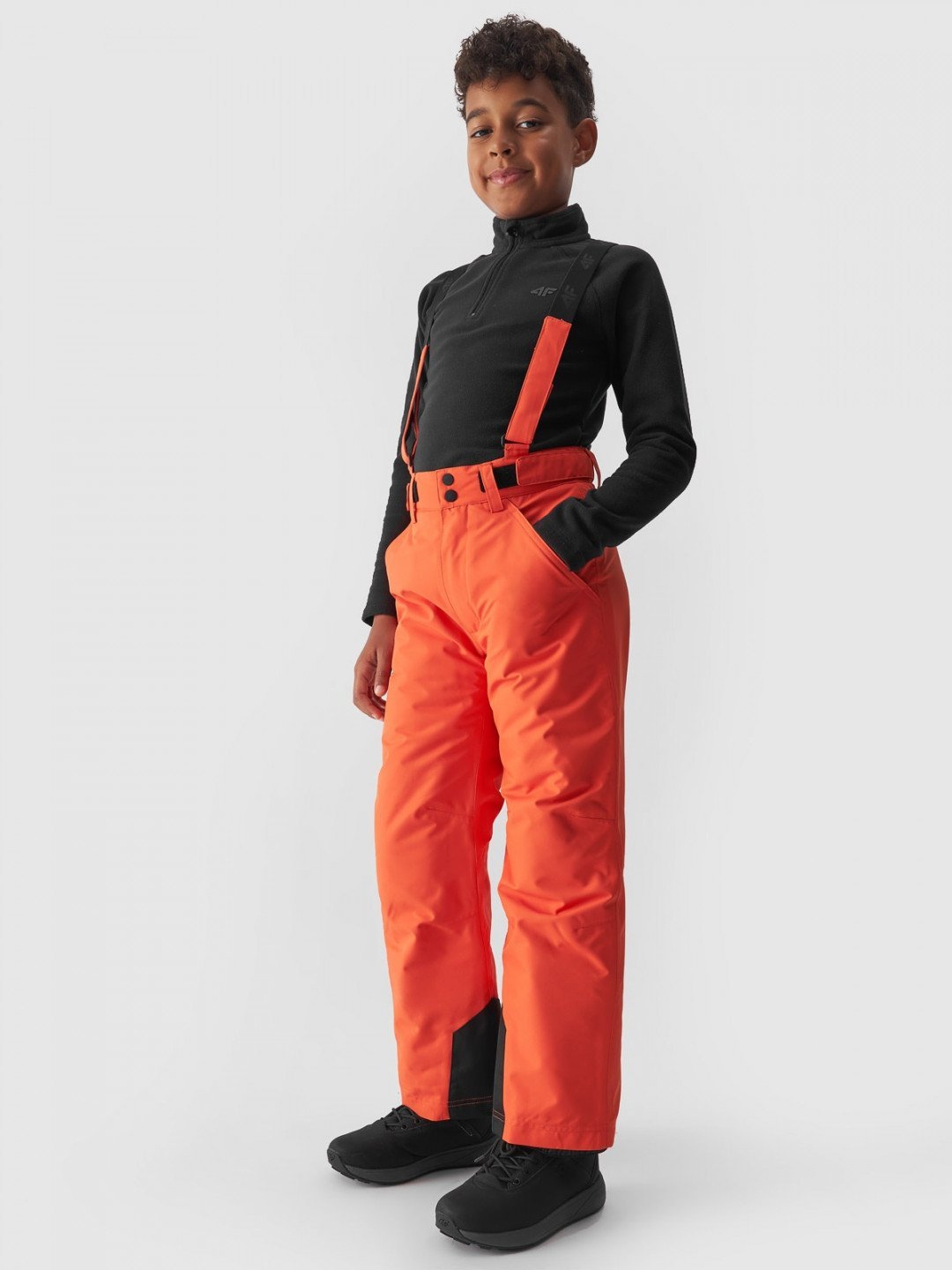 Chlapecké lyžařské kalhoty se šlemi membrána 8000 – oranžové