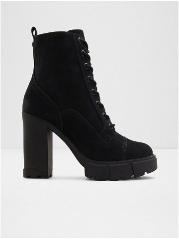 Černé dámské kožené zimní kotníkové boty ALDO Rebel2 0