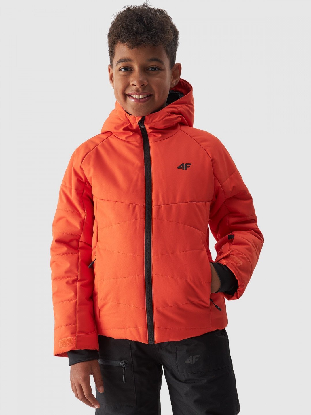Chlapecká lyžařská péřová bunda membrána 5000 – oranžová