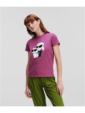 Tričko karl lagerfeld ikonik 2 0 t-shirt fialová l