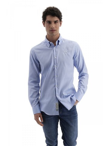 Košile la martina man shirt long sleeves wrinkle modrá 39