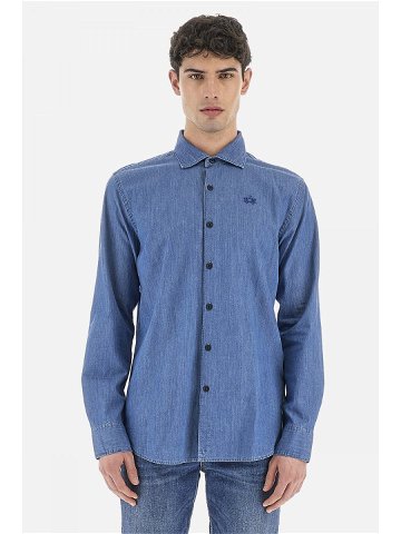 Košile la martina man shirt l s light denim modrá 4xl