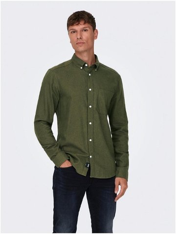 Tmavě zelená pánská košile ONLY & SONS Gudmund