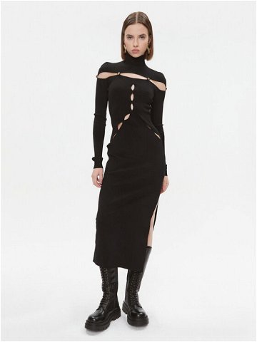 Versace Jeans Couture Úpletové šaty 75HAOM50 Černá Slim Fit