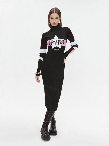 Versace Jeans Couture Úpletové šaty 75HAOM51 Černá Regular Fit