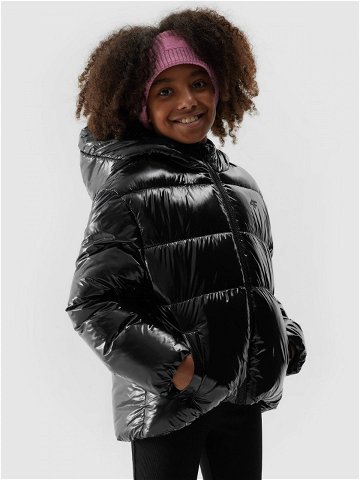 Dívčí péřová bunda s výplní ze syntetického peří – černá