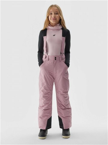 Dívčí lyžařské kalhoty se šlemi membrána 8000 – růžové