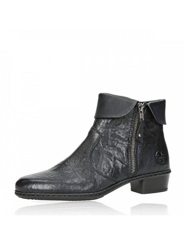 Rieker dámské stylové kožené kotníkové boty – černé – 41
