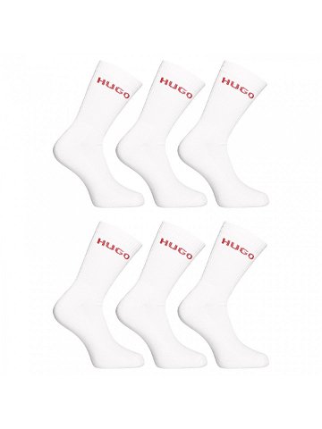 6PACK ponožky HUGO vysoké bílé 50510187 100 M