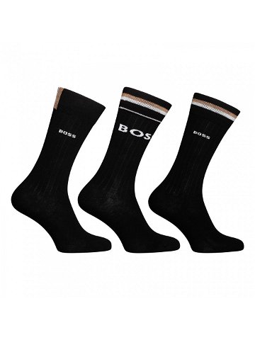 3PACK ponožky BOSS vysoké černé 50491198 001 M