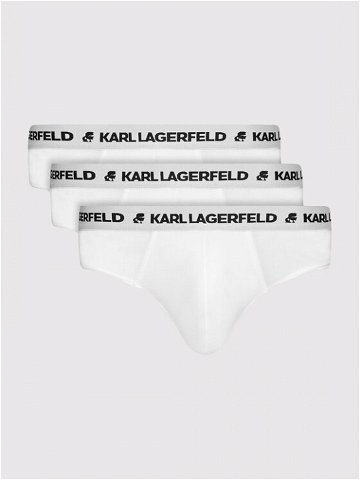 KARL LAGERFELD Sada 3 kusů slipů Logo 211M2103 Bílá