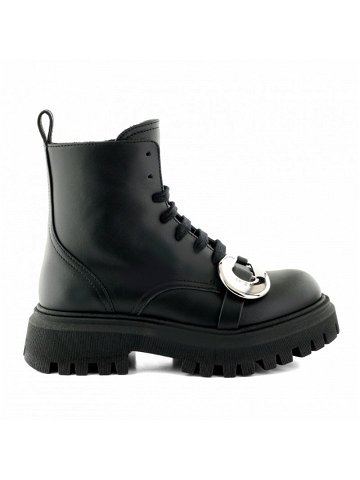 Kotníková obuv no21 track sole chunky buckle embellished ankle boots lace up černá 40