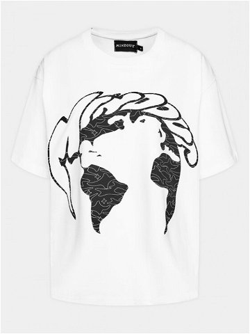 Mindout T-Shirt Globe Bílá Boxy Fit